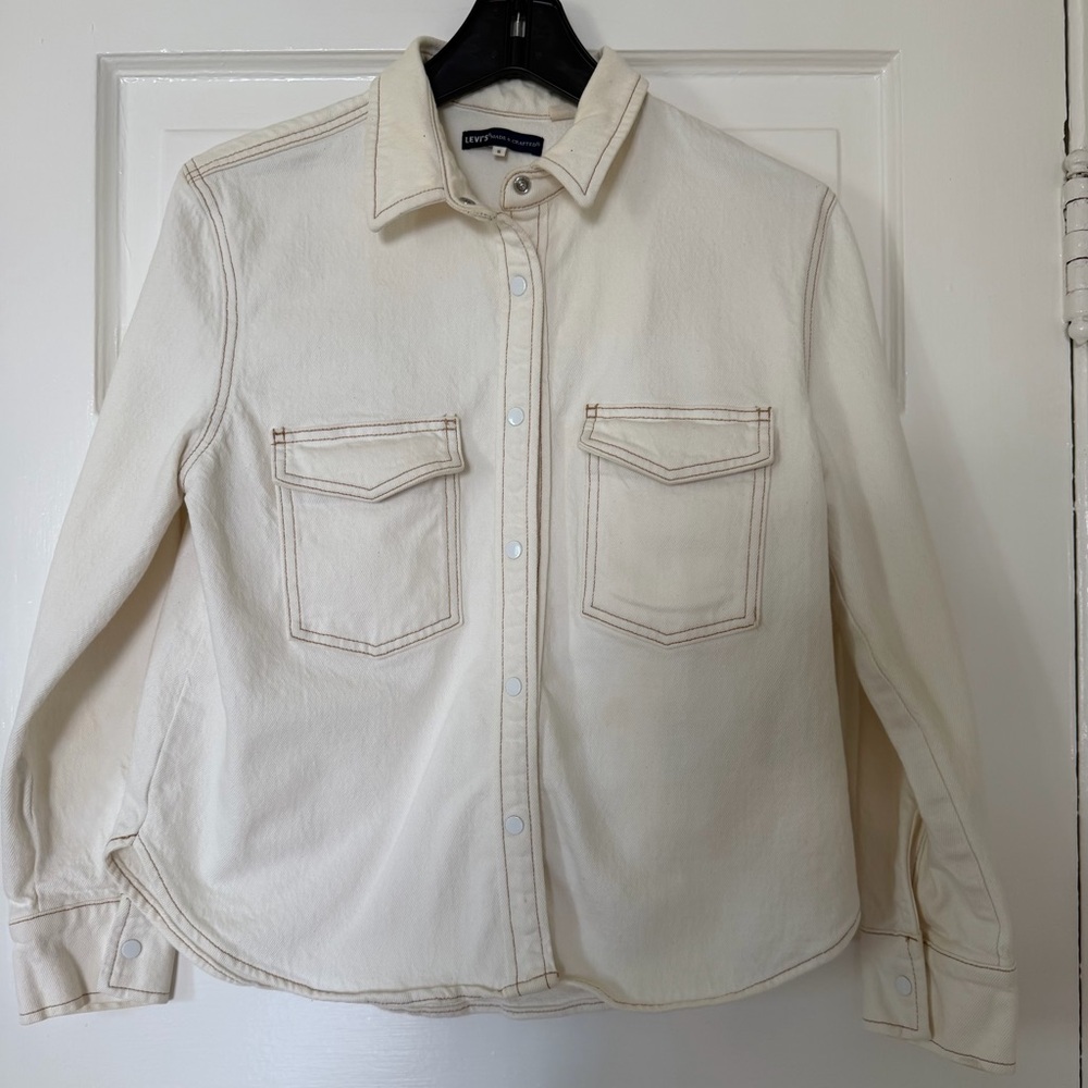 Levi's Made and Crafted Off-White Denim Shirt Jacket Sz S